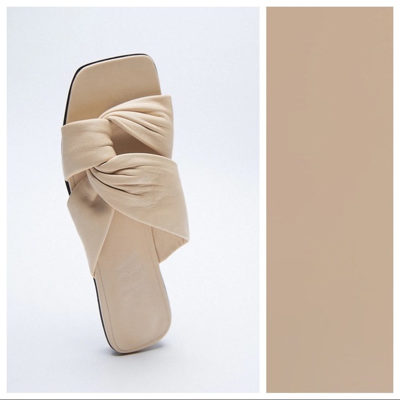 NWT. Zara Low Heeled Leather Sandal. Size 9. - Picture 3 of 6